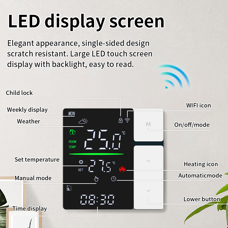 SDM5 LED बटण थॉर्मोस्टेट